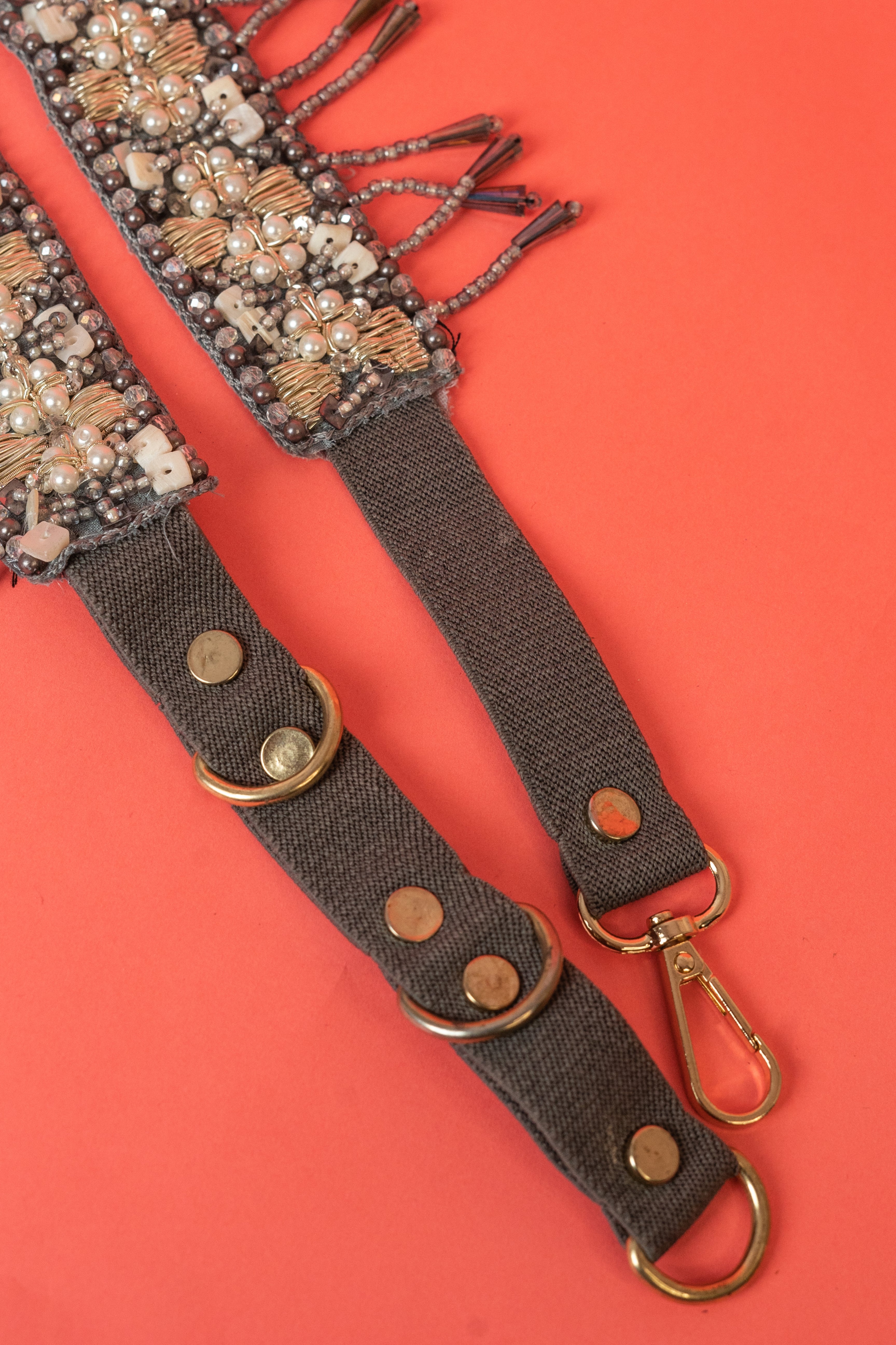 Boho beaded crystal waist belt